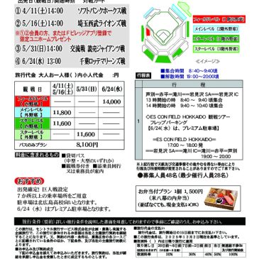 エスコンフィールド北海道ファイターズ戦観戦ツアー